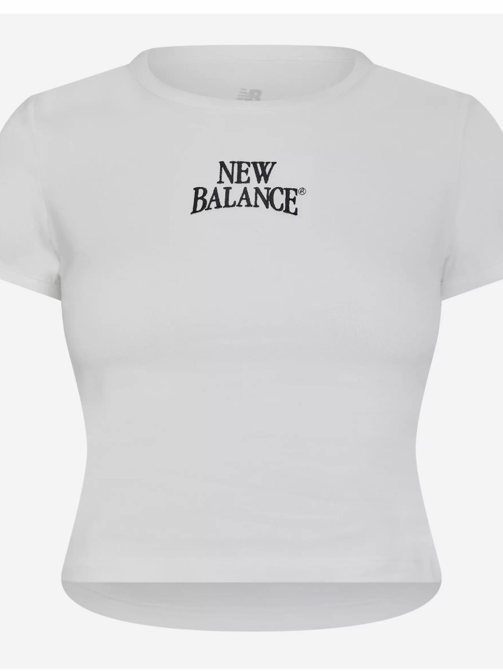 Brand new New Balance White Short Sleeve Fitted Tee with Black Chest Logo